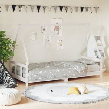 Vidaxl Okvir za dječji krevet bijeli 90x200 cm borovina