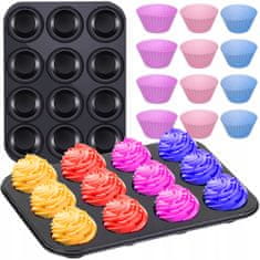 Ruhhy Teflon Baker + 12 Silikonski modeli pečenja muffina