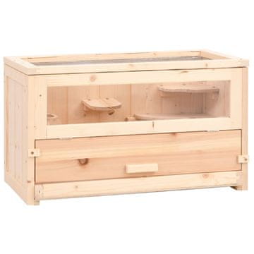 Vidaxl Kavez za hrčka 60x30x35 cm Masivno drvo jele