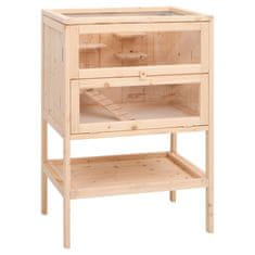 Vidaxl Kavez za hrčka 55x40x80 cm Masivno drvo jele