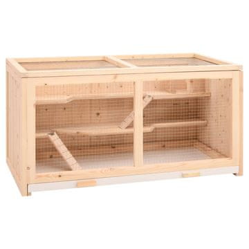 Vidaxl Kavez za hrčka 104x52x54 cm Masivno drvo jele