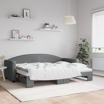 Vidaxl Produžni dnevni krevet tamno siv 80x200 cm tkanina