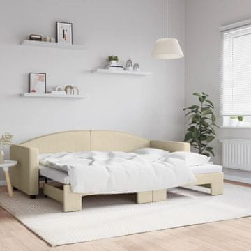 Vidaxl Produžni dnevni krevet, krem, 80x200 cm, tkanina