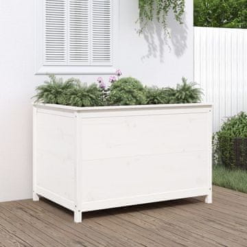 Vidaxl Uzdignuta vrtna žardinjera, bijela, 119,5 x 82,5 x 78 cm, bor