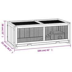 Vidaxl Kavez za hrčka 104x52x38 cm Masivno drvo jele