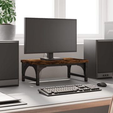 Vidaxl Stalak za monitor dimljeni hrast 37x23x14 cm