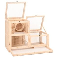 Vidaxl Kavez za hrčka 81x40x60 cm Masivno drvo jele