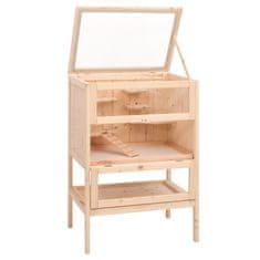 Vidaxl Kavez za hrčka 55x40x80 cm Masivno drvo jele