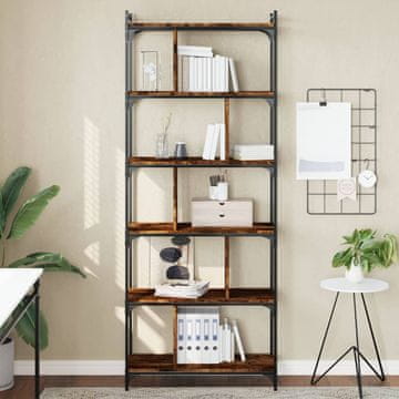 Vidaxl Biblioteka sa 6 katova, dimljena hrastovina, 76x32x192 cm