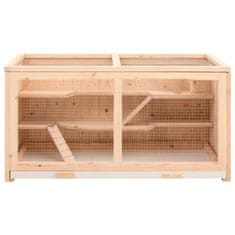 Vidaxl Kavez za hrčka 104x52x54 cm Masivno drvo jele