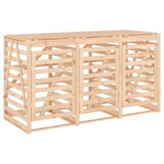 Vidaxl Trostruko spremište za kante za smeće od masivne borovine