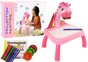 slomart Projektor za crtanje LEAN TOYS 'Dinosaur' (rozi) sa 24 predloška