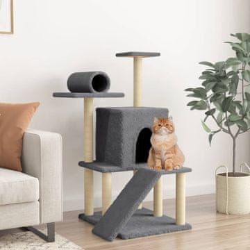 Vidaxl Grebalica za mačke sa sisal stupićima tamno siva 110,5 cm
