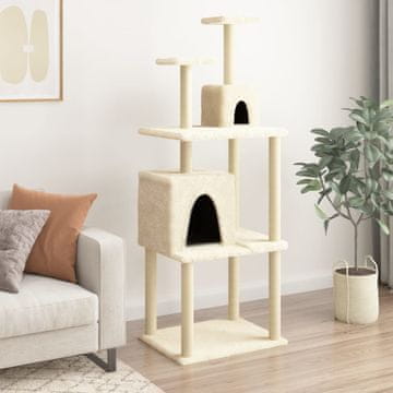 Vidaxl Grebalica za mačke sa sisal stupićima, krem, 167 cm
