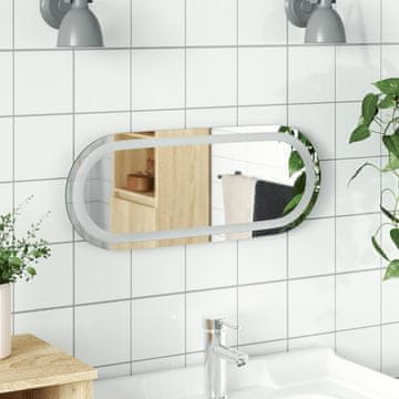 Vidaxl Kupaonsko ogledalo s LED rasvjetom, 50x20 cm, ovalno