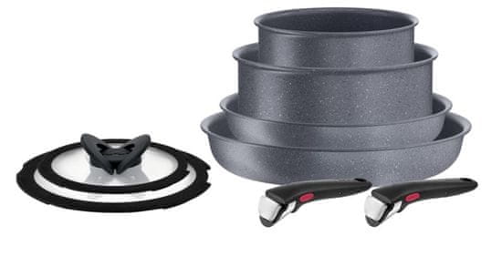 Tefal Ingenio Natural Force set posuđa, 8-dijelni, siva (L3969153)