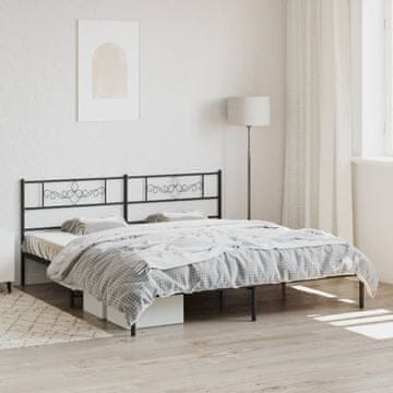 Vidaxl Metalni okvir kreveta s uzglavljem crni 180x200 cm