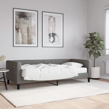 Vidaxl Sofa s madracem, tamnosiva, 90x190 cm, tkanina