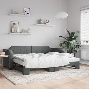 Vidaxl Produžni dnevni krevet tamno sivi 80x200 cm tkanina