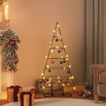 Vidaxl Metalno božićno drvce za ukras, crno, 125 cm