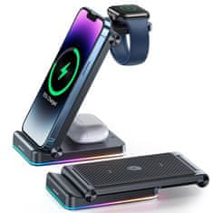 Joyroom 3in1 bežični punjač za telefon / Apple Watch / AirPods 15W, crno