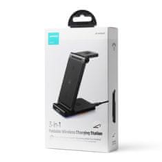 Joyroom 3in1 bežični punjač za telefon / Apple Watch / AirPods 15W, crno