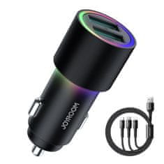 Joyroom JR-CL10 auto punjač 2x USB + kabel, crno