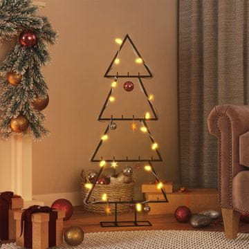 Vidaxl Metalno božićno drvce, za ukras, crno, 125 cm