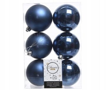Kaemingk Nelomljive kuglice za božićno drvce, set od 6, 8 cm, tamnoplave