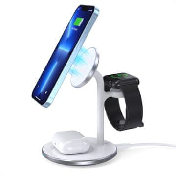 Choetech T585 MagSafe bežični punjač za telefon / Apple Watch / Airpods, bijela