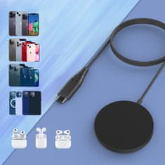 Choetech T518 MagSafe bežični punjač 15W, crno