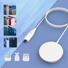 Choetech T518 MagSafe bežični punjač 15W, ružičasta