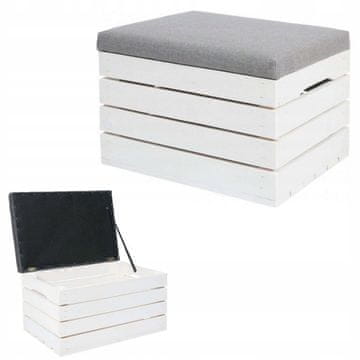 Malatec Drveni tapecirani tabure - sanduk 50 cm do 150 kg