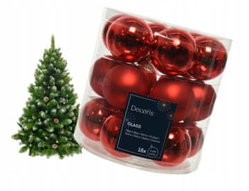 Kaemingk Okrugle staklene kuglice crvene sjajne/mat set od 18 komada 4 cm