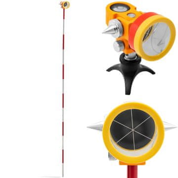 Mini prizmatično zrcalo za daljinomjer s polugom i postoljem, srebrni premaz, promjer 3,6 cm, 1,26 m