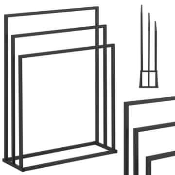 Samostojeći podni držač za ručnike za 3 ručnika ČELIK 65 x 21,5 x 84 cm tamno siva