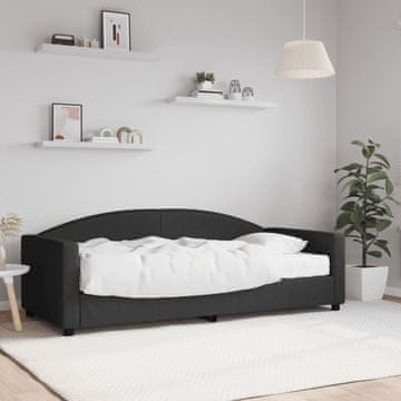 Vidaxl Sofa s madracem, crna, 90x190 cm, tkanina