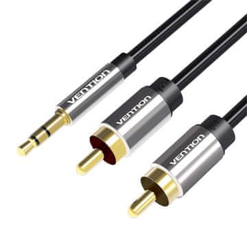 MojPlanet Audio kabel 2xRCA na 3,5 mm Vention BCFBJ 5 m (crni)