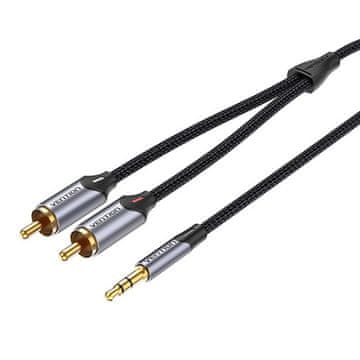 MojPlanet Audio kabel 2xRCA na 3,5 mm Vention BCNBJ 5 m (sivi)