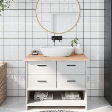 Vidaxl Radna ploča za kupaonicu 100x50x(2-4) cm Neobrađeno puno drvo