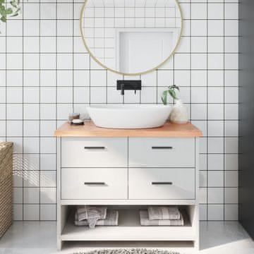 Vidaxl Kupaonska Radna Ploča Svijetlosmeđa 100x50x(2-4) cm Puno Drvo