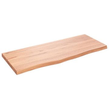 Vidaxl Kupaonska radna ploča svjetlosmeđa 100x40x(2-4) cm masivno drvo