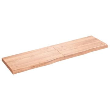 Vidaxl Kupaonska radna ploča svjetlosmeđa 180x50x(2-6) cm masivno drvo