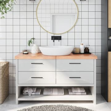 Vidaxl Kupaonska Radna Ploča Svijetlosmeđa 140x60x(2-6) cm Puno Drvo