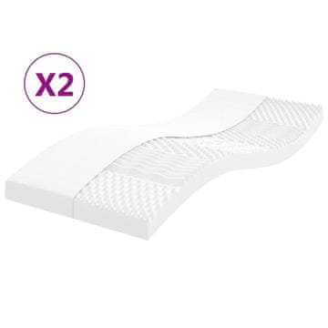 Vidaxl Pjenasti madraci, 2 kom, bijeli, 80x200 cm, 7-zonski, 20 ILD