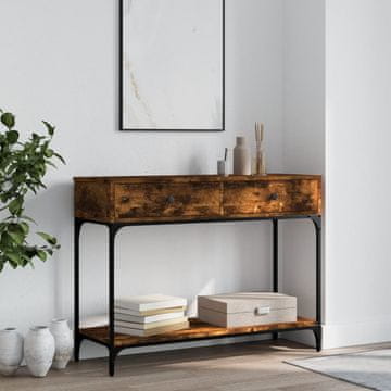 Vidaxl Konzolni stolić dimljeni hrast 100x34,5x75 cm