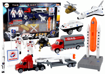 slomart Set svemirskih figura LEAN TOYS s kamionom i raketom, 15 komada