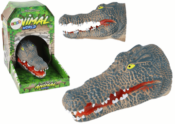 slomart LEAN TOYS Ručna lutka Krokodil, siva