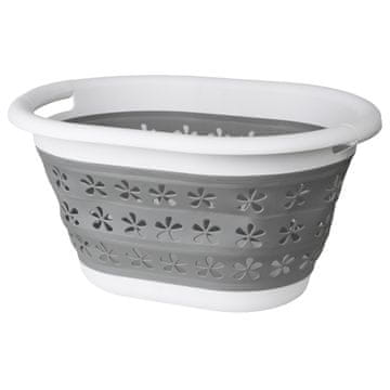Gockowiak Sklopiva zdjela ovalna 50 x 37 cm bijelo-siva ovalna kompaktna 25L