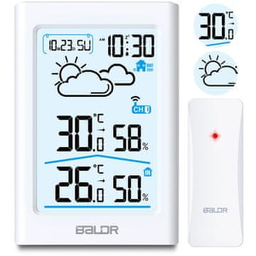 Baldr Meteorološka stanica s zaslonom BD-911 bijela